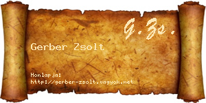 Gerber Zsolt névjegykártya